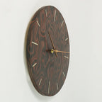 Ausgefallene Küchenuhr Nussbaum Wurzelholz Furnier - 30 cm