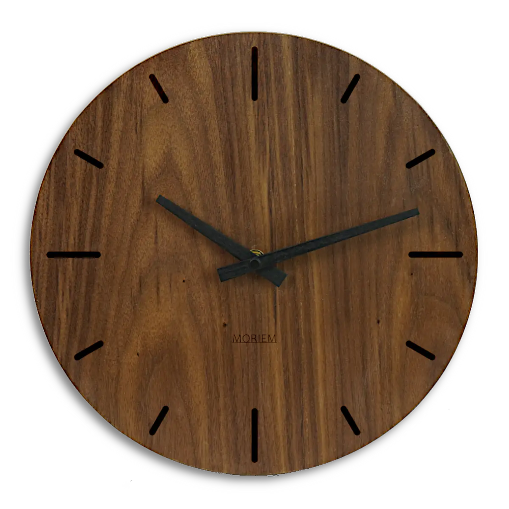 Wanduhr Nussbaum modern 30 cm