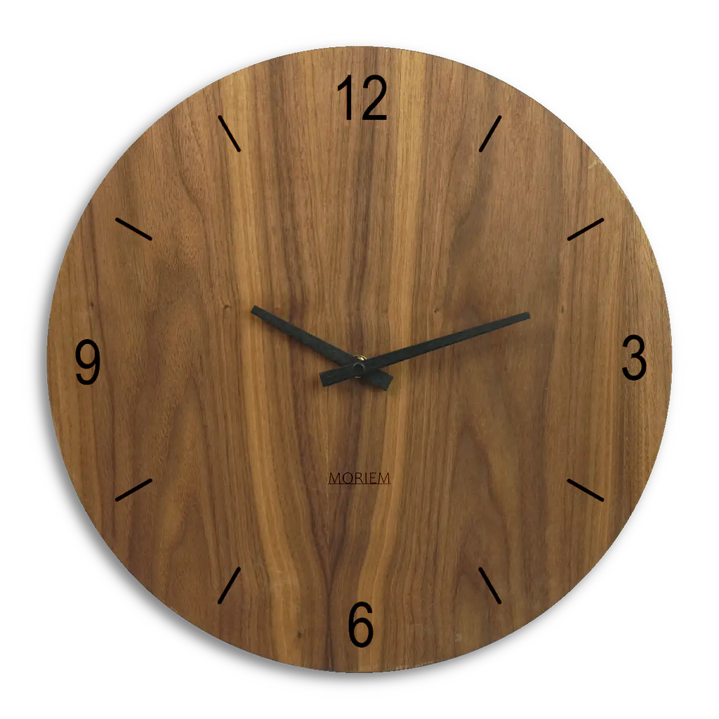 Wohnzimmeruhr modern Nussbaum 40 cm groß