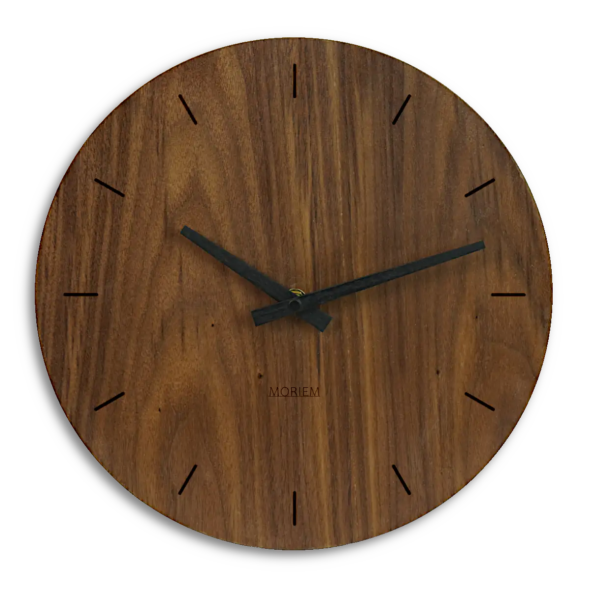 Küchen Wanduhr modern 30 cm  Nussbaum