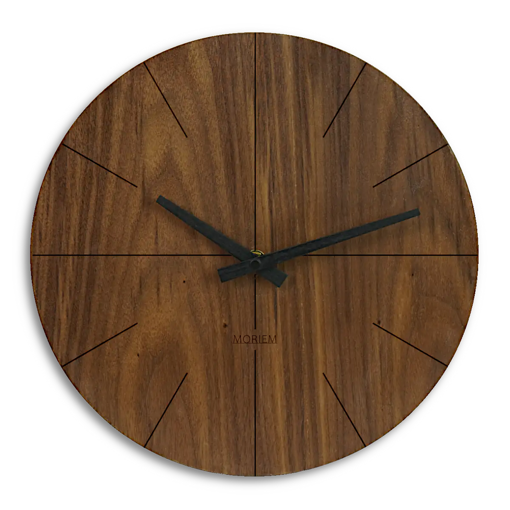 Wohnzimmeruhr modern Nussbaum 30 cm