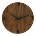 MORIEM - Wanduhr modern Holz Nussbaum 30 cm