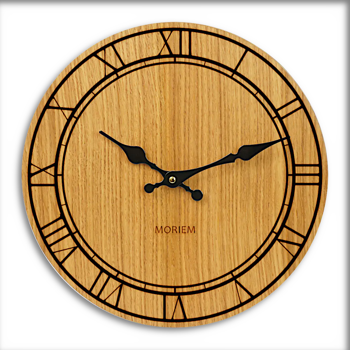 MORIEM - Wanduhr Holz vintage Design 30 cm - Eiche