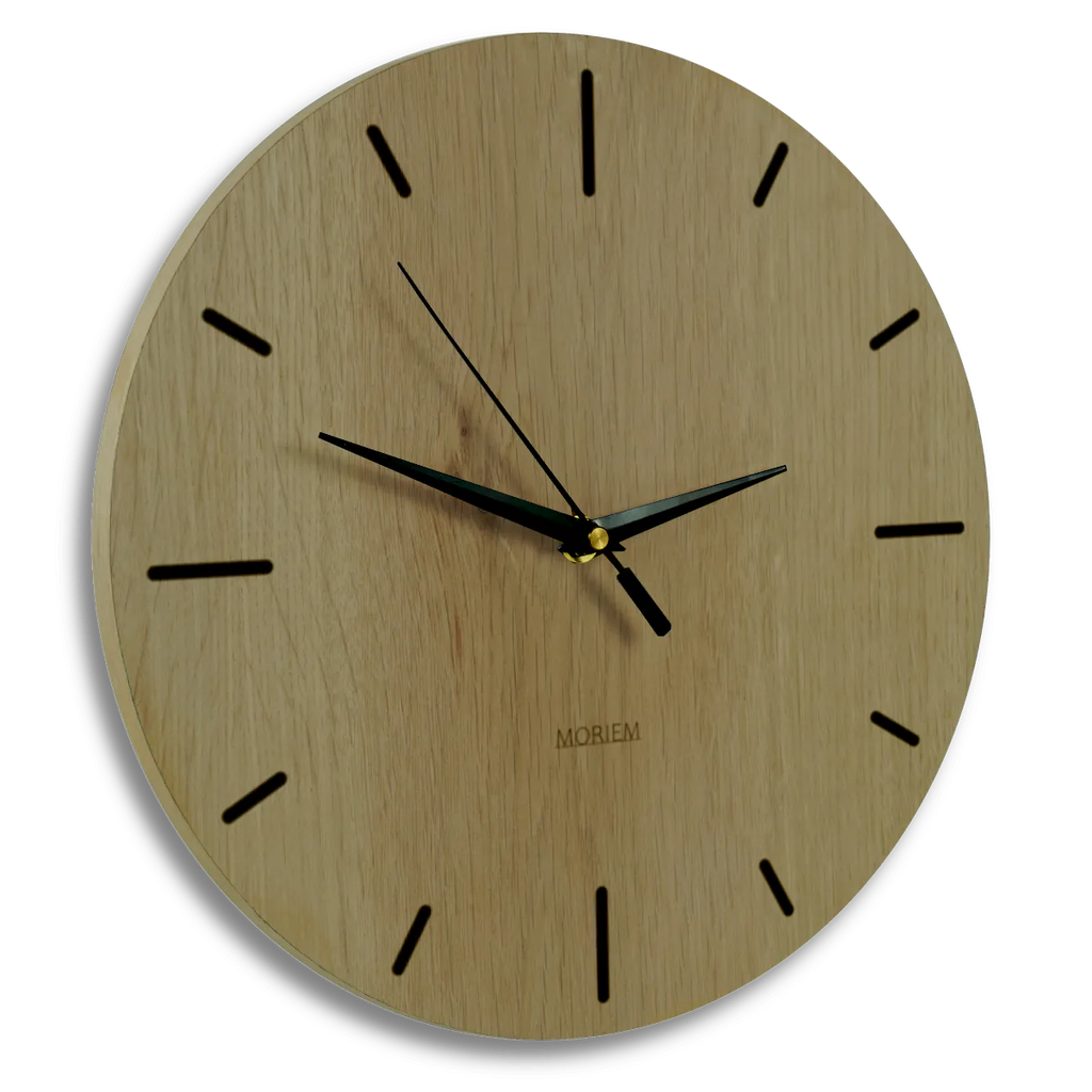 Wanduhr Eiche rustikal - 30 cm Wohnzimmeruhr - Küchenuhr aus Holz