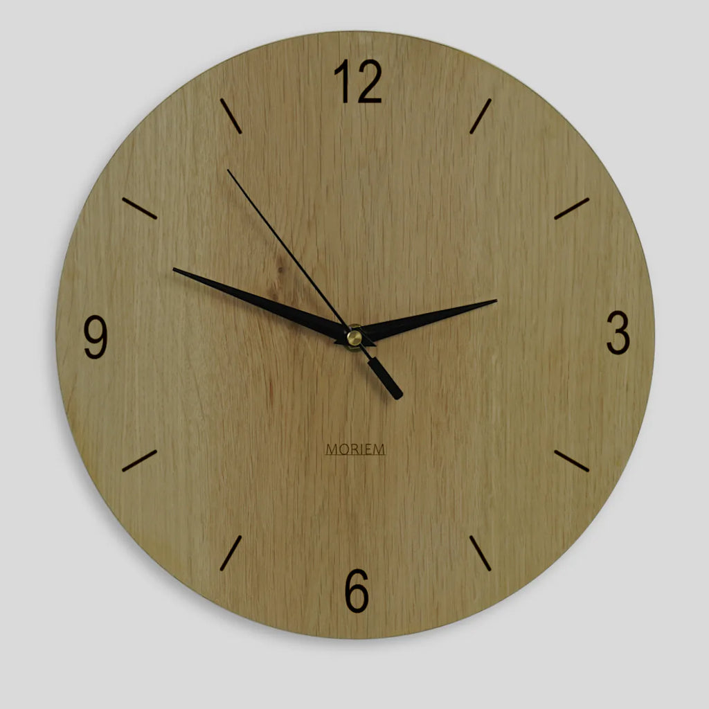 Wanduhr Eiche rustikal - 30 cm Wohnzimmeruhr - Küchenuhr aus Holz