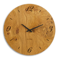 Wohnzimmeruhr aus Holz 40 cm groß  Eiche Maser furniert