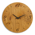 MORIEM - Wohnzimmeruhr aus Holz 40 cm groß  Eiche Maser furniert