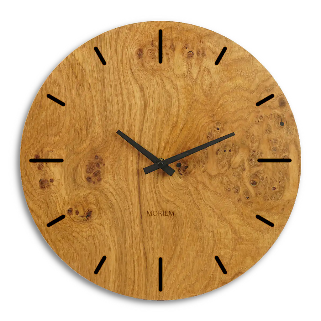 Wanduhr Wohnzimmer groß aus Holz 40 cm