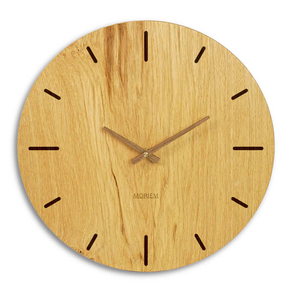 Wanduhr holz eiche modern - 40 cm groß
