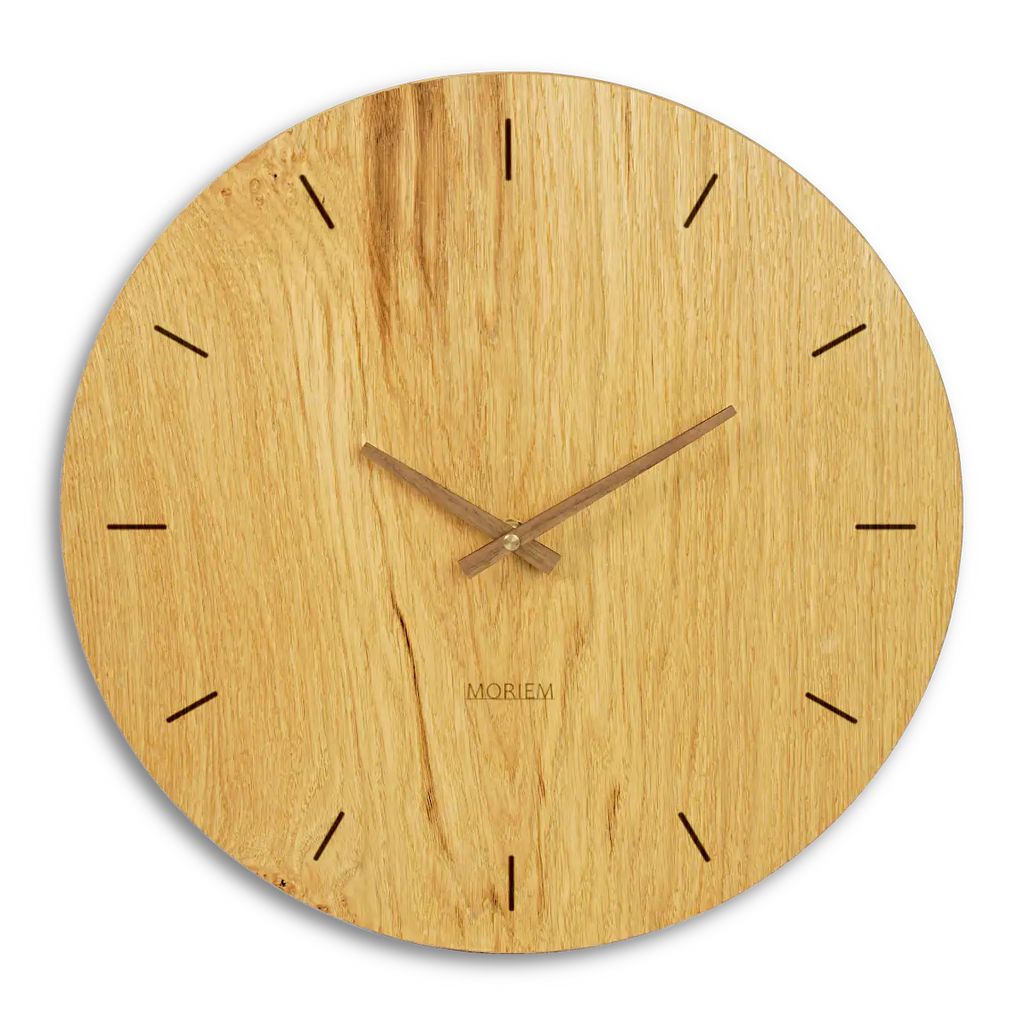 Wanduhr modern schlicht aus Holz - 40 cm groß - Eiche