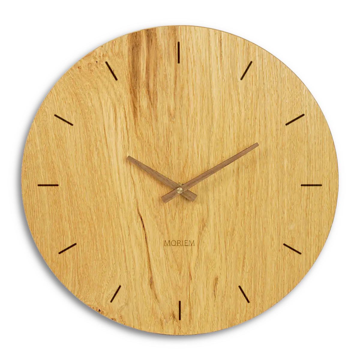 Wanduhr modern schlicht aus Holz - 40 cm groß - Eiche