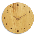 Küchenuhr Holz - Wanduhr Eiche 40 cm groß  - moderne Ziffern