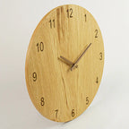 Küchenuhr Holz - Wanduhr Eiche 40 cm groß  - moderne Ziffern