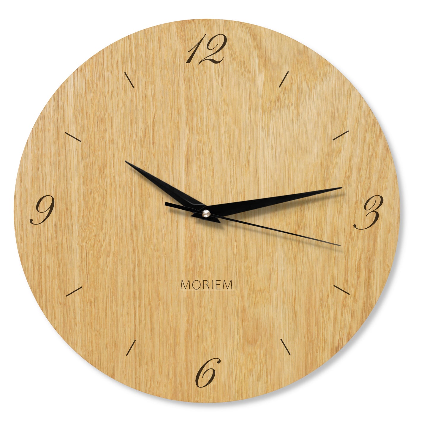 Wanduhr aus Holz - minimalistische Wohnzimmeruhr - Eiche rustikal 30 cm/40 cm
