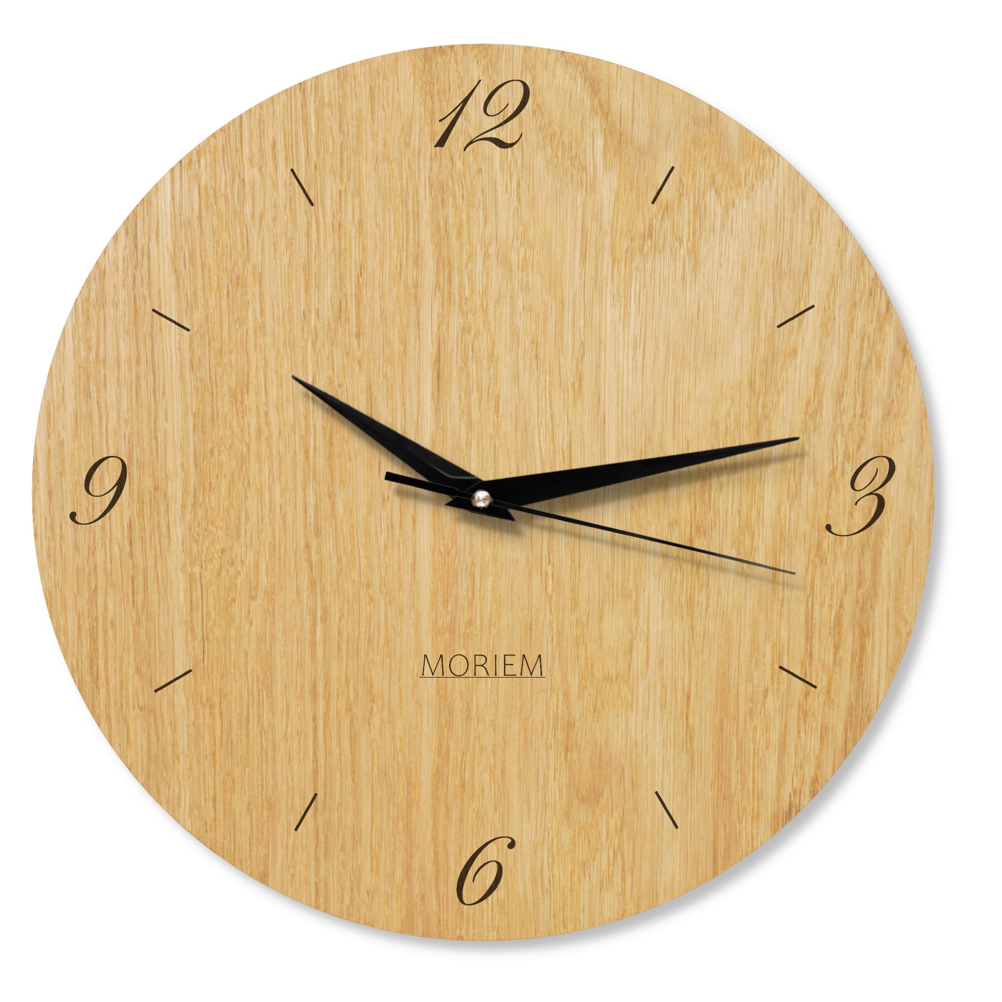Wanduhr aus Holz - minimalistische Wohnzimmeruhr - Eiche rustikal 30 cm/40 cm