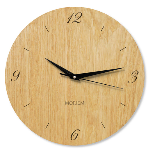 Wanduhr aus Holz - minimalistische Wohnzimmeruhr - Eiche rustikal 30cm