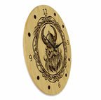 Wikinger Wanduhr Holz - Eiche - Lasergravur Wikingermotiv - 30 cm/40 cm  Wohnzimmeruhr