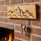 Garderobe Schlüsselbrett aus Holz mit Berge