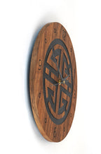 Wanduhr aus Holz ausgefallenes design Fengh Shui Symbol "Fu Prosperity" klein 30cm