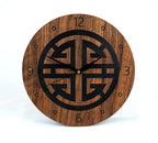 Wanduhr aus Holz ausgefallenes design Fengh Shui Symbol "Fu Prosperity" klein 30cm