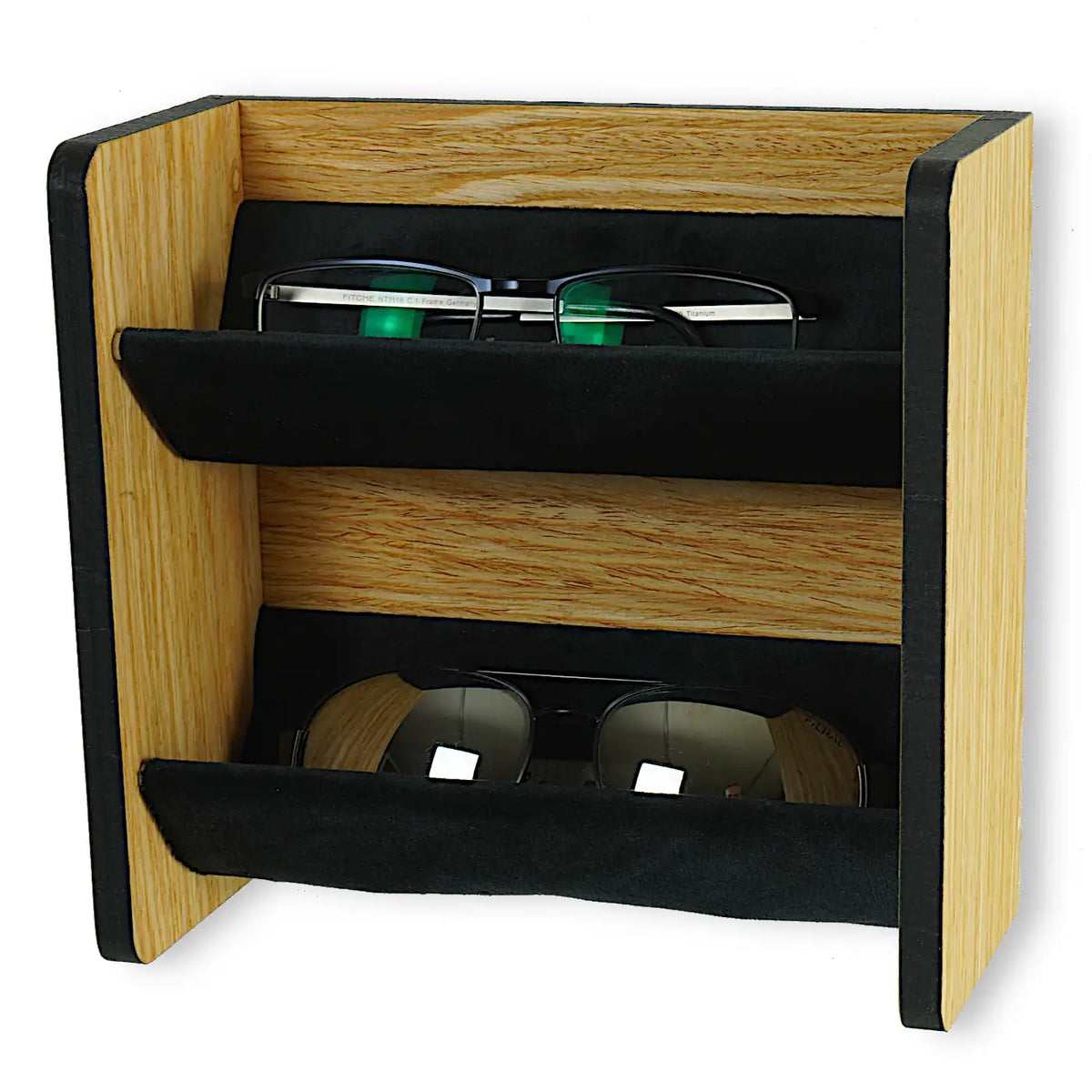 Brillenregal für die Wand - Brillenablage Holz Eiche - Brillenorganizer