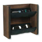 Brillenregal für die Wand - Brillenablage Holz Nussbaum -2 Fach Brillenorganizer