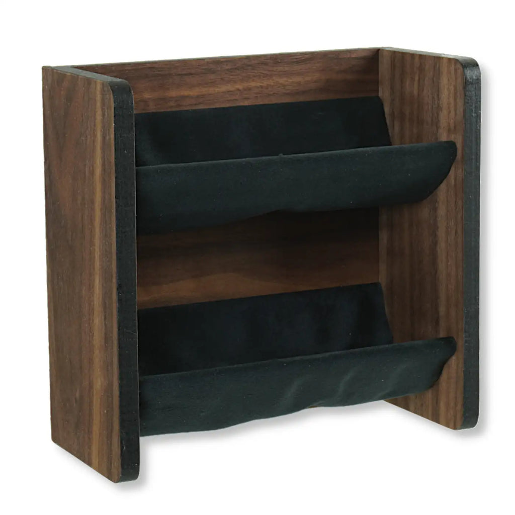 Brillenregal für die Wand - Brillenablage Holz Nussbaum -2 Fach Brillenorganizer