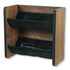 Brillenregal für die Wand - Brillenablage Holz Nussbaum -2 Fach Brillenorganizer