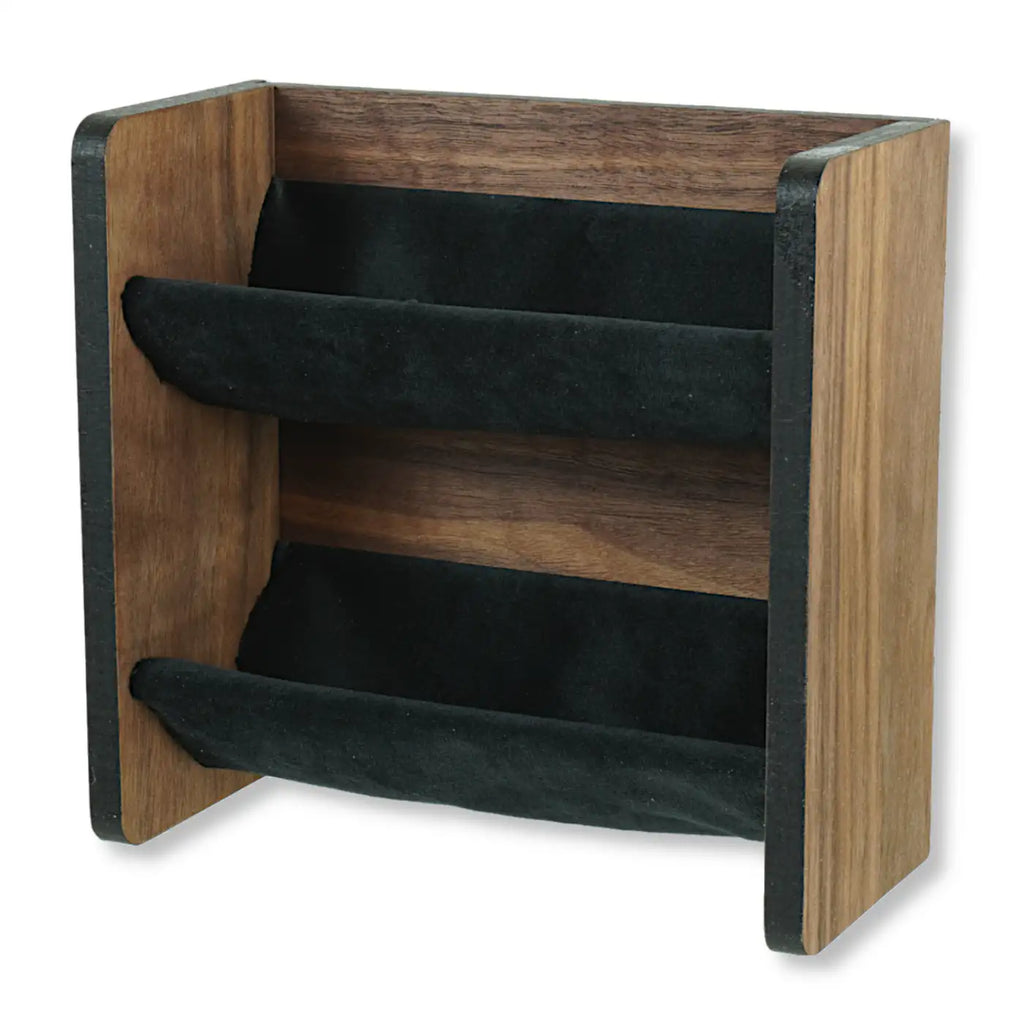 Brillenregal für die Wand - Brillenablage Holz Nussbaum -2 Fach Brillenorganizer