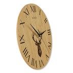 Wanduhr Hirsch Vintage - Wohnzimmeruhr mit Hirschkopf Motiv - 30 cm/40 cm groß