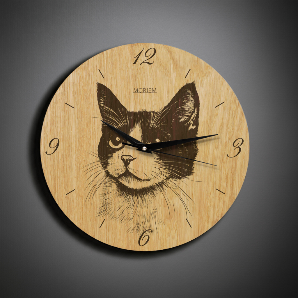 Wanduhr Katze vorne