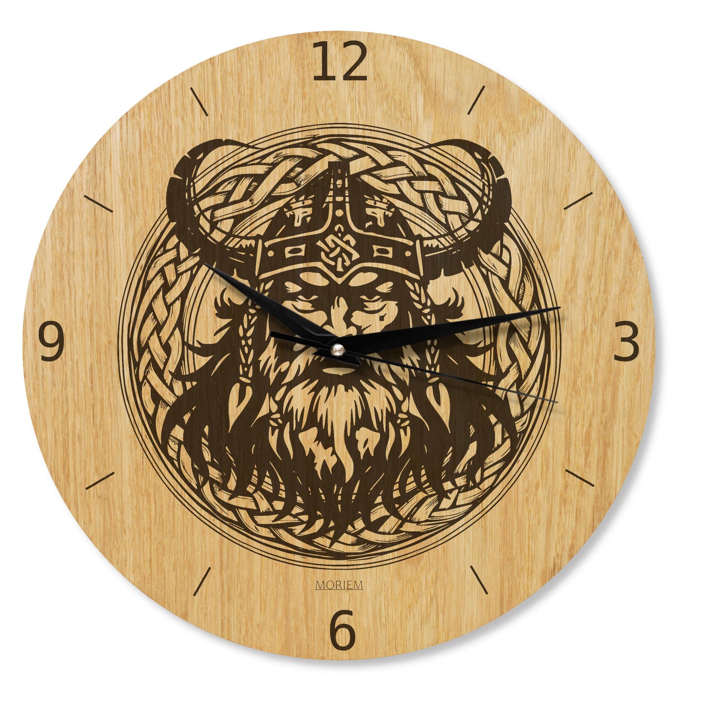Wanduhr aus Holz - Wikinger Wanduhr - 30 cm/40 cm rustikal Eiche