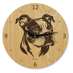 Wanduhr aus Holz - Wohnzimmeruhr modern mit Hundemotiv - 30 cm/40 cm groß