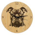 Wanduhr Hund - Wohnzimmeruhr modern mit Hundemotiv Bulldogge - 30 cm/40 cm groß