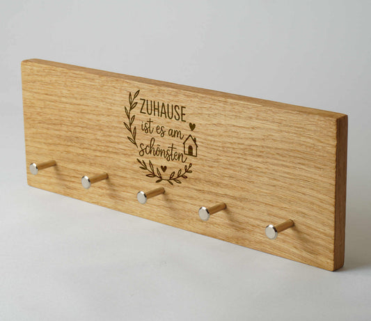 Schlüsselbrett Eichenholz - mit Gravur
