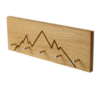 Schlüsselbrett Eichenholz mit Bergmotiv - 29cm Holz