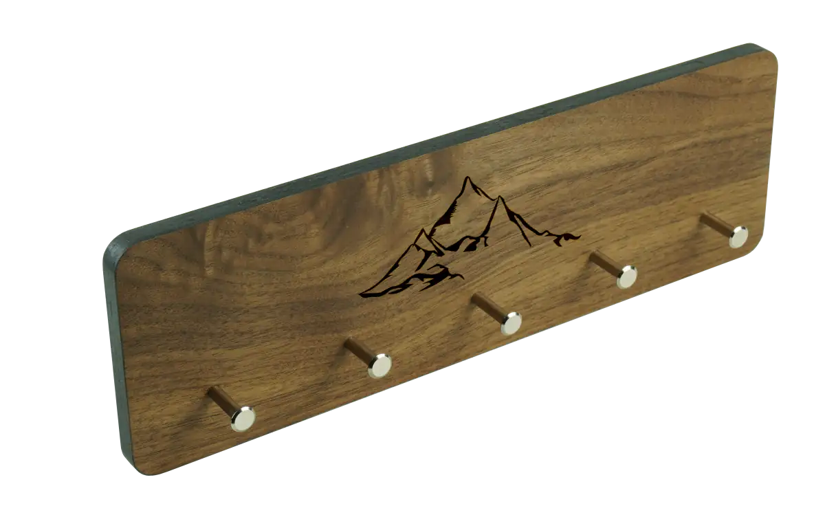 MORIEM- Holzbrett Schlüsselleiste Nussbaum Schlüsselboard