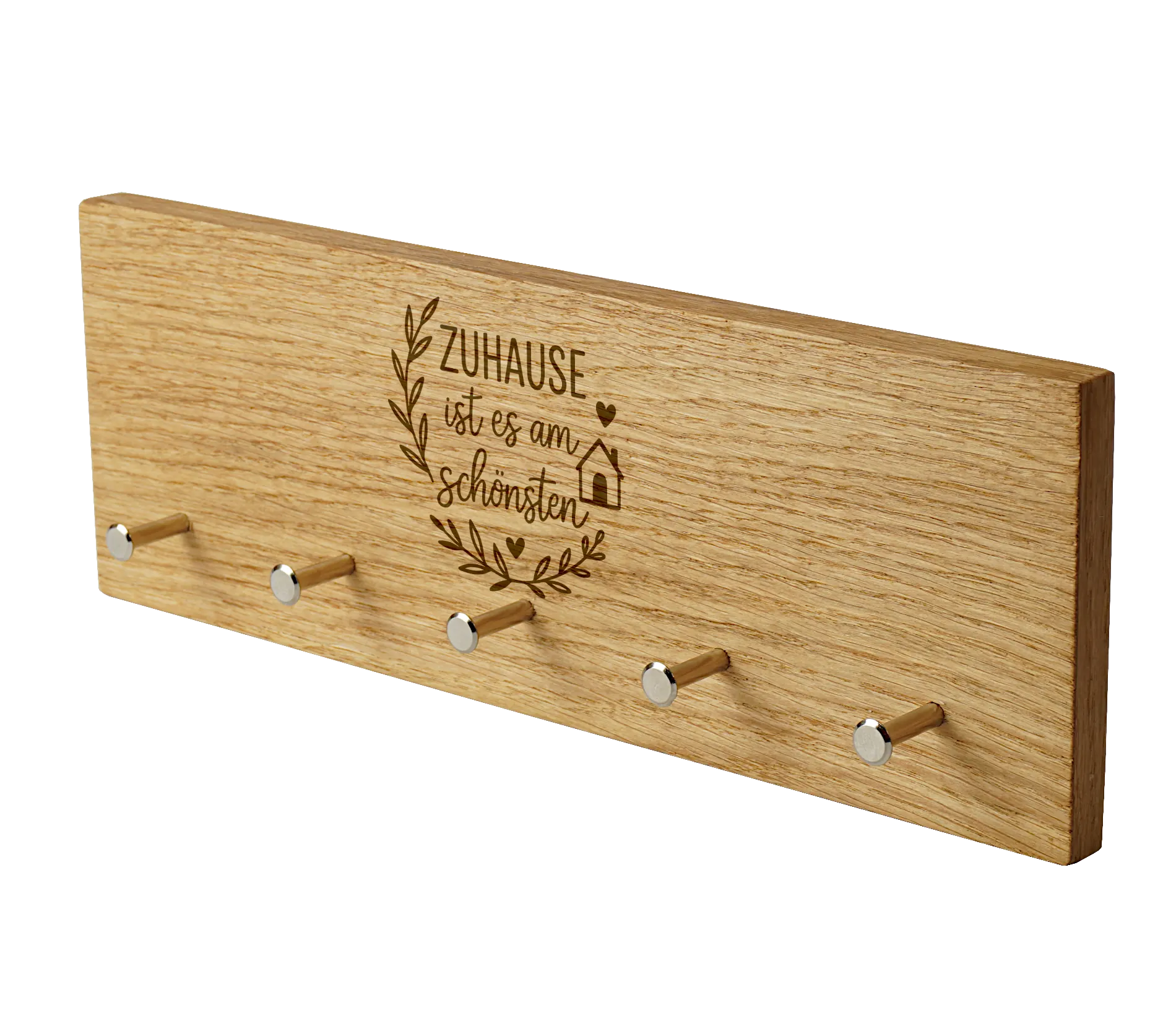 Schlüsselbrett Eichenholz - mit Gravur