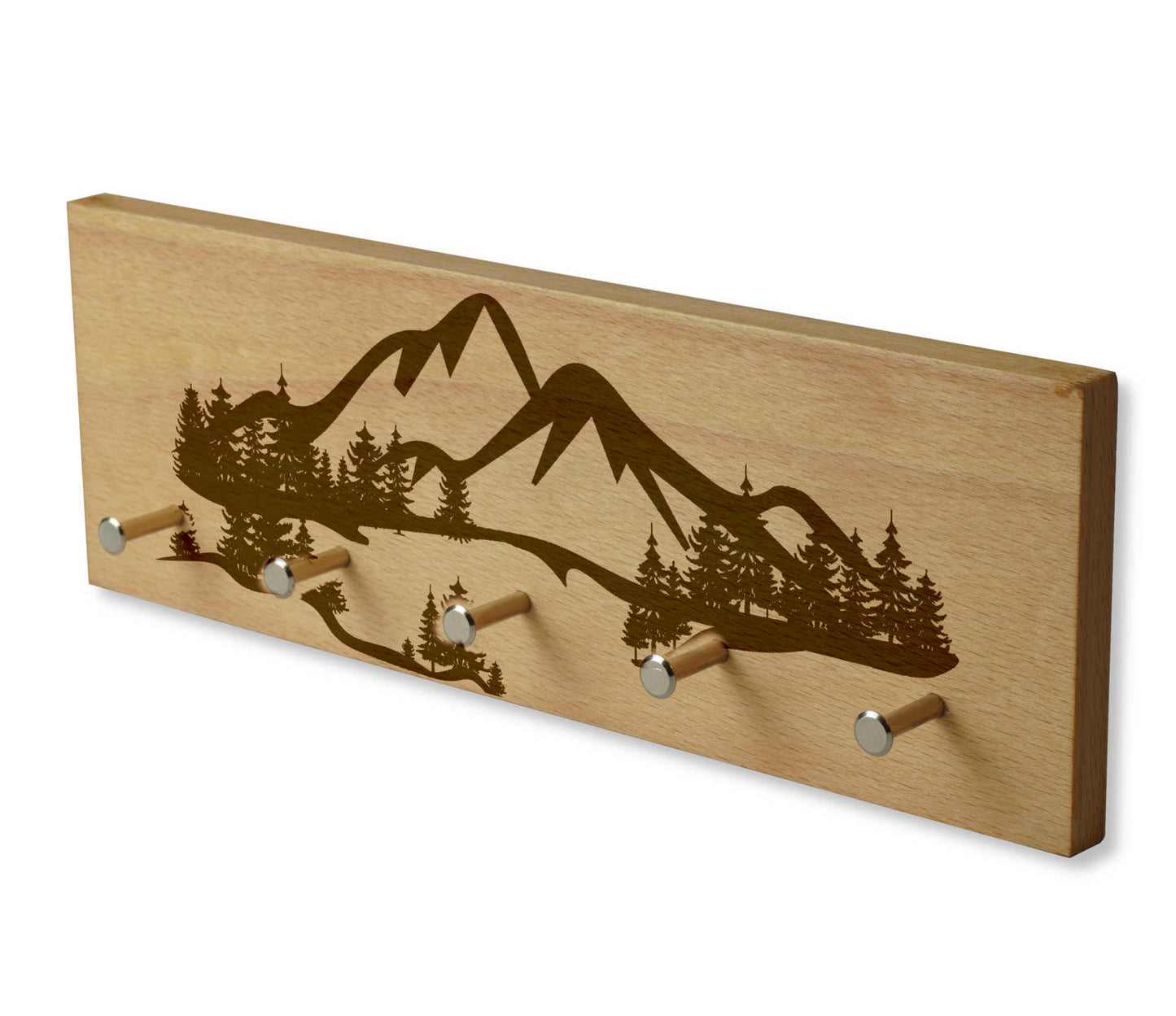 Eiche Schlüsselbrett mit Berg Motiv