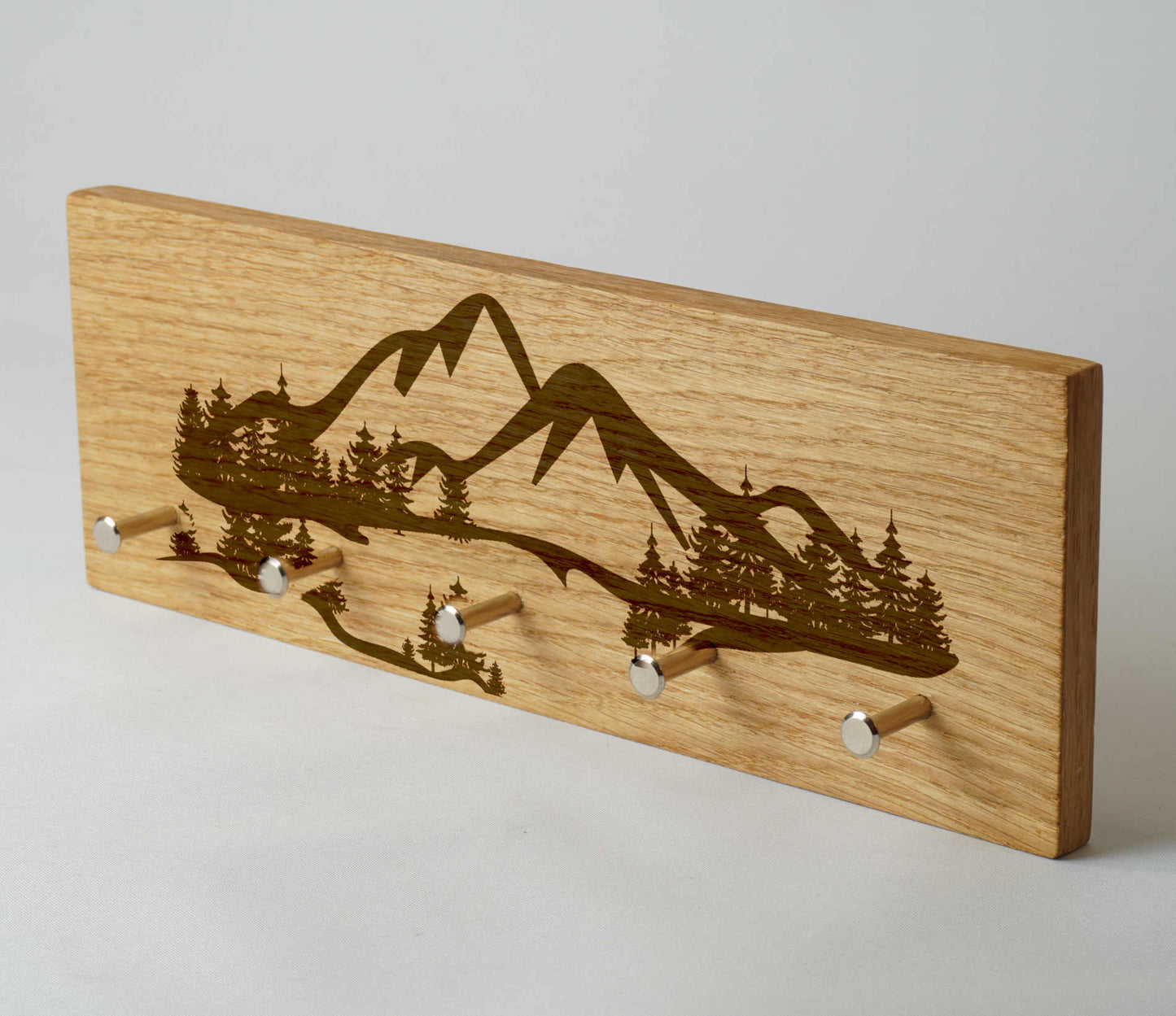 Eiche Schlüsselbrett mit Berg Motiv