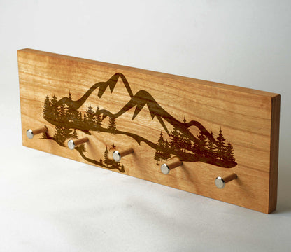 Eiche Schlüsselbrett mit Berg Motiv