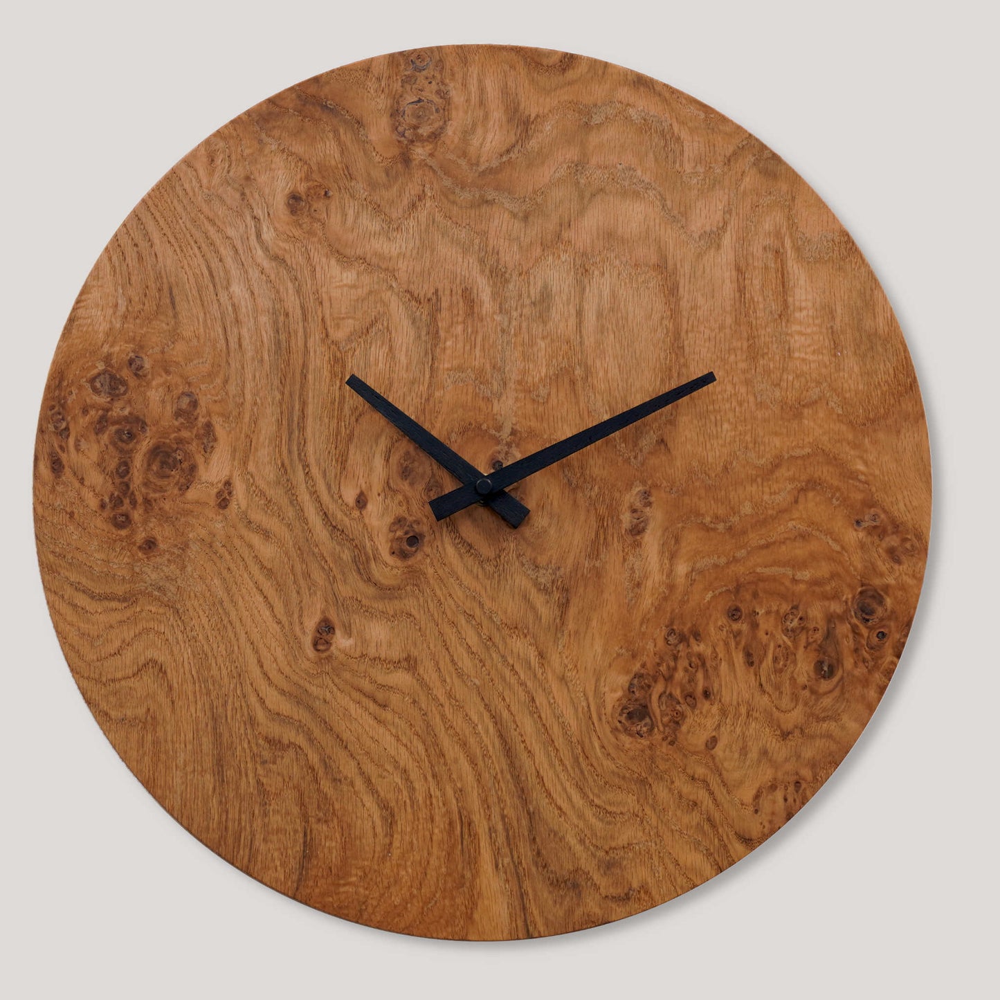Wanduhr minimalistisch - groß XL 40 cm - Eiche Maser furniert