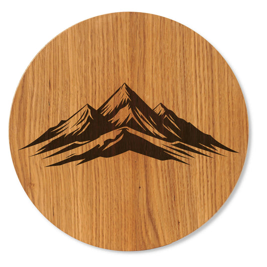 Holzbild Berg - Wandbild Wildeiche Bergmotiv minimalistisch - 30/40 cm groß