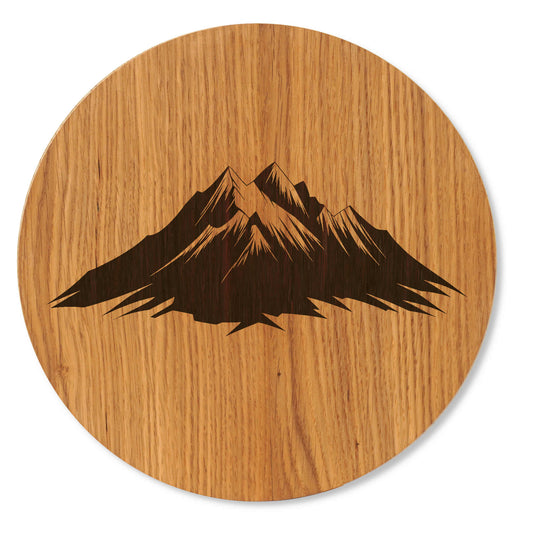 Holzbild mit Berge - Wandbild Wildeiche minimalistisch - 30/40 cm groß