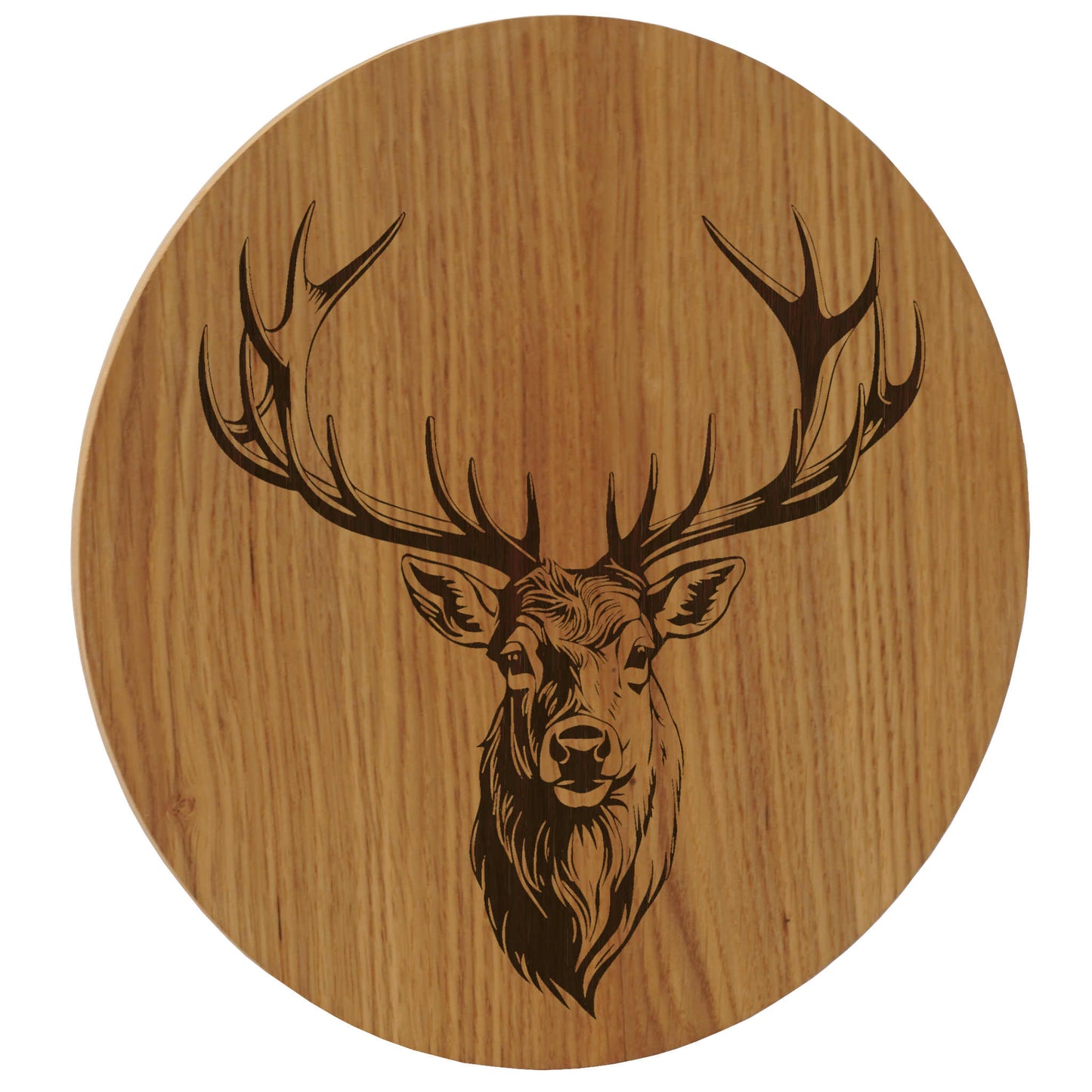Wandbild rustikaler Hirsch Kopf - Holzbild Eichenholz - 30/40 cm groß