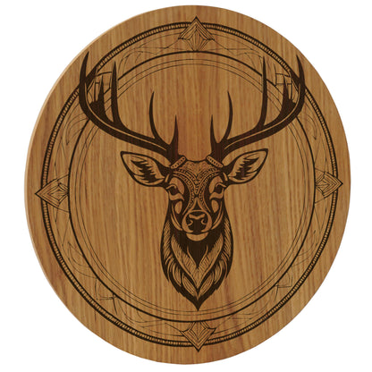 Wandbild Hirschkopf rustikal - Holzbild Wildeiche - 30/40 cm groß