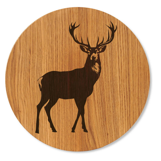 Wandbild mit Hirschsilhouette - Holzbild rustikal Hirsch - 30/40 cm groß