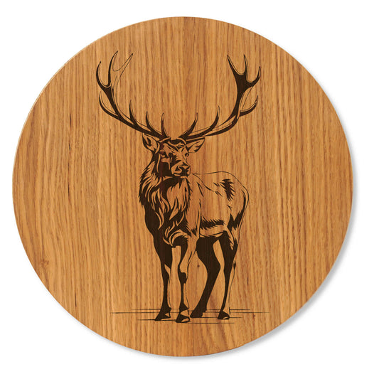 Holzscheibe Hirsch - Holzbild mit Hirsch Motiv - 30/40 cm groß