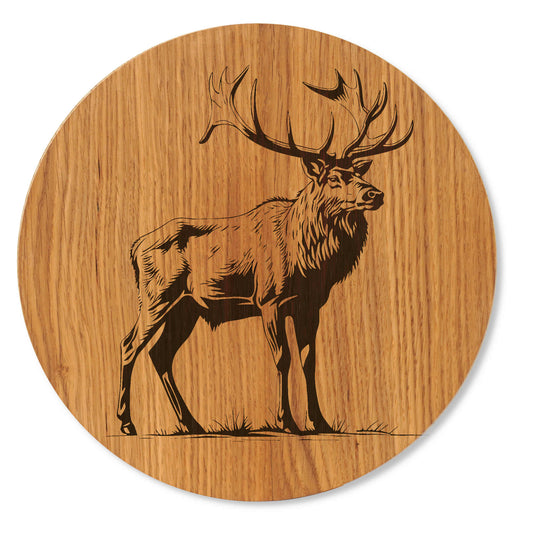 Hirschbild auf Holz - Holzbild Hirsch - 30/40 cm groß