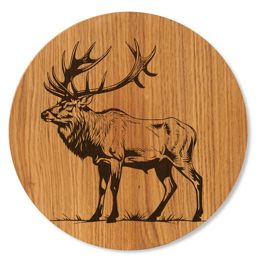 Wandbildbild auf Holz - Holzbild Hirsch - Wanddeko 30/40 cm groß